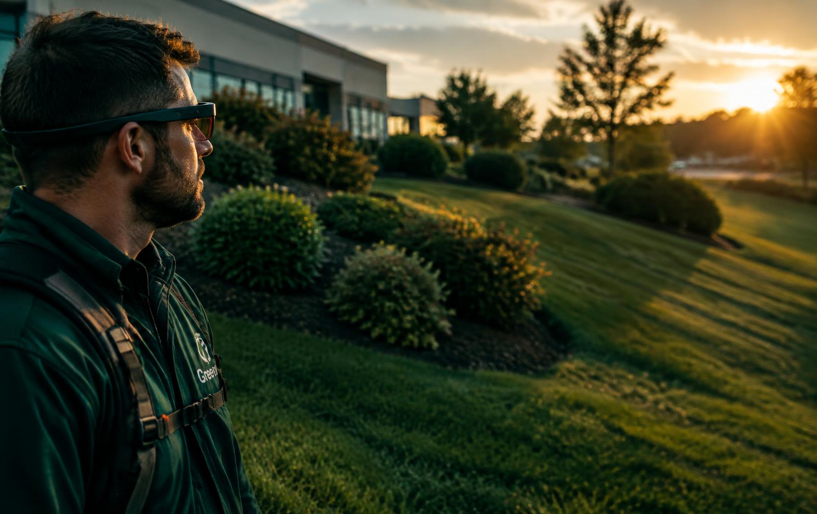 Crew lead wearing smart glasses on a property walk